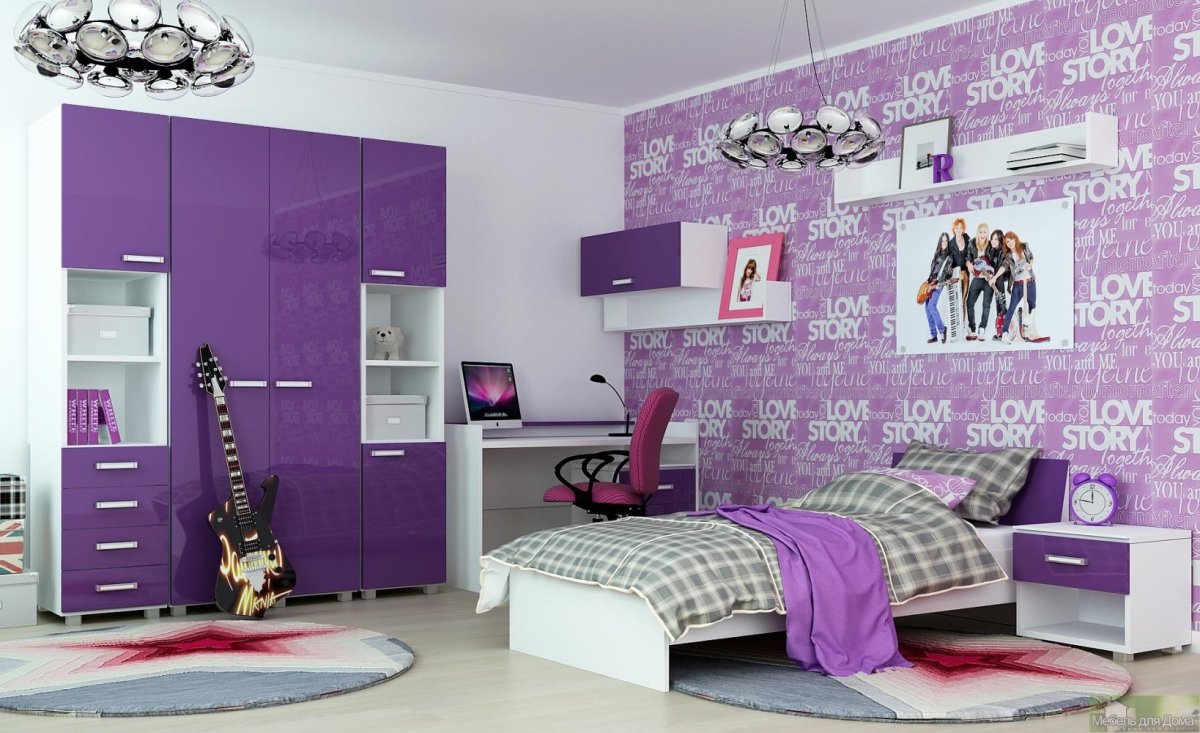 Действие фиолетового цвета в интерьере