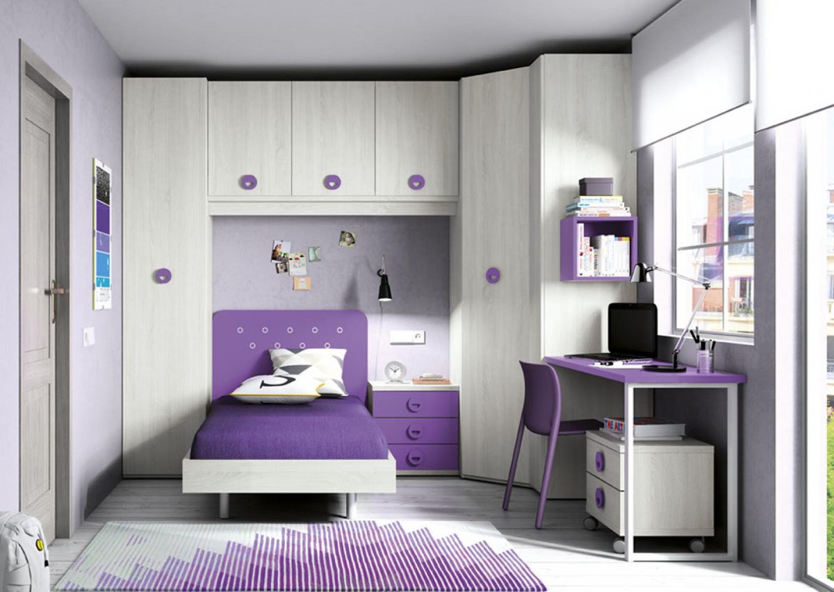 Фиолетовая комната для мальчика