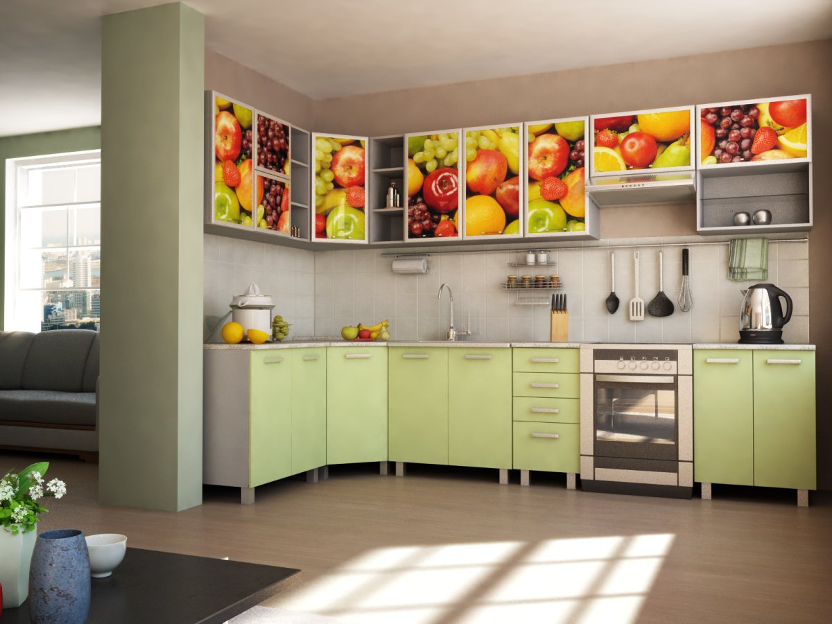 Кухонный фартук с маками