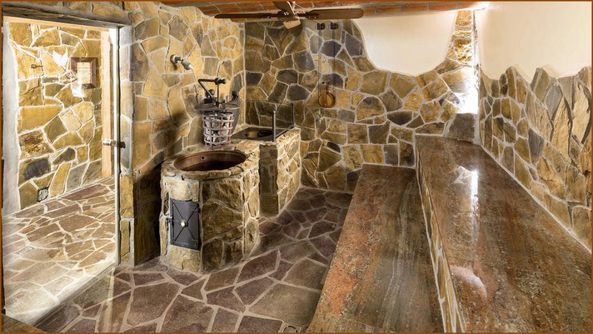 Отделка печи в парной