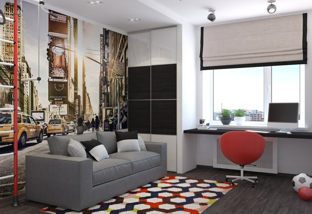 Комната подростка стена прямо высокое разрешение