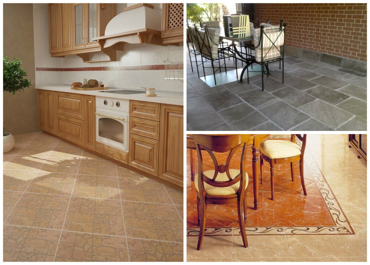 Линолеум под керамогранит на кухню