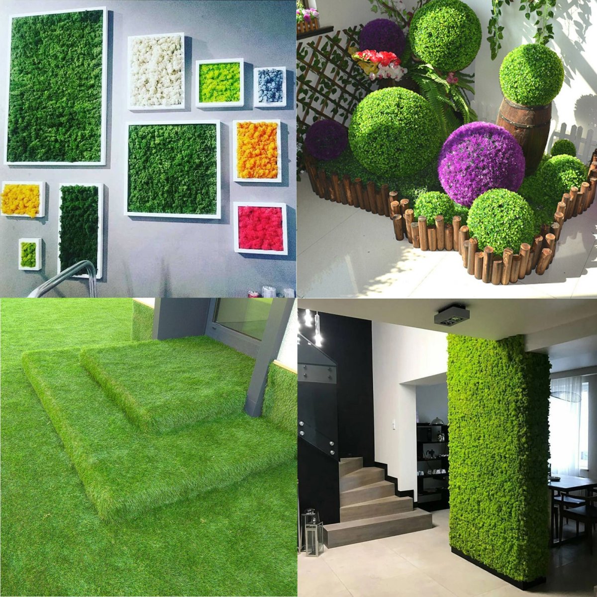 Искусственный газон в ландшафте