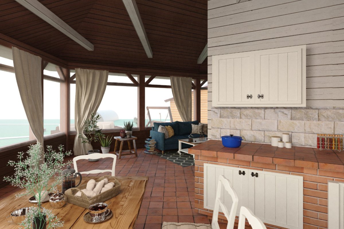 Дачная кухня в стиле Прованс