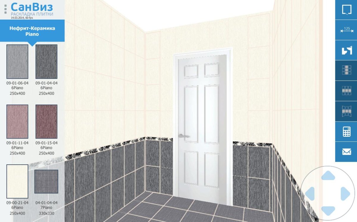 Проект раскладки плитки в ванной