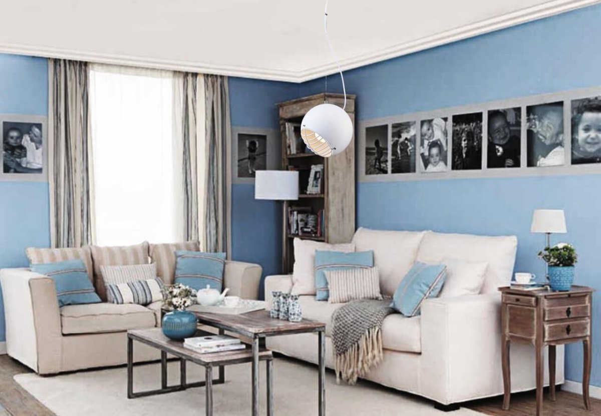 Серо синий интерьер