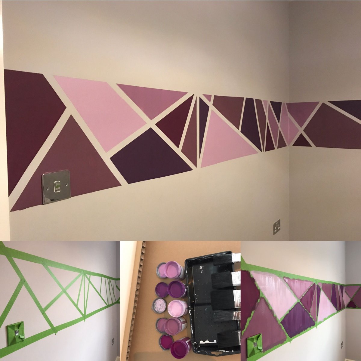 Декор стен с помощью малярного скотча