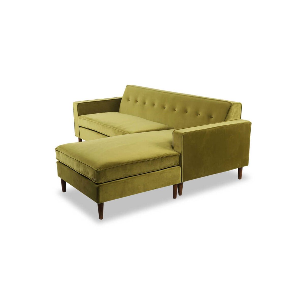 Оливковая гостиная с черным кожаным диваном