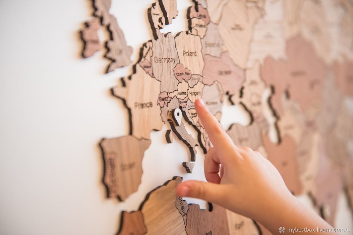 Деревянный географический пазл