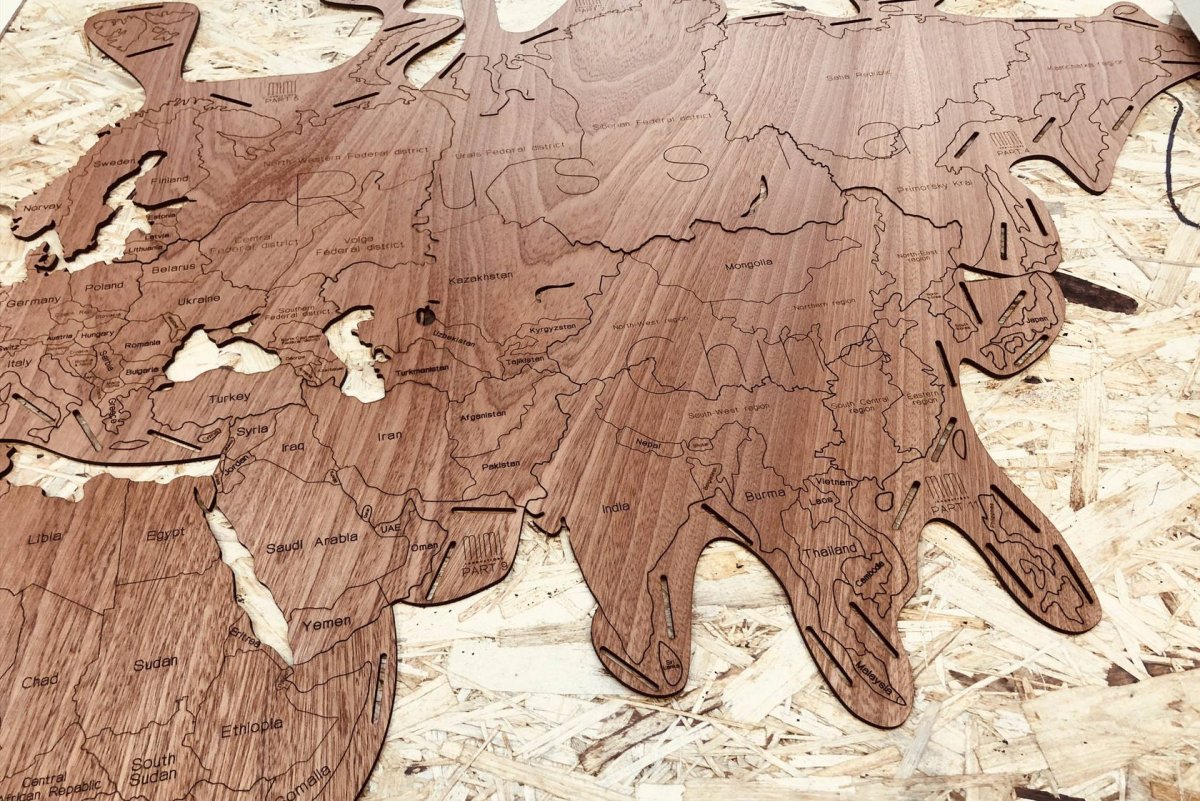 Деревянный пазл "карта мира"