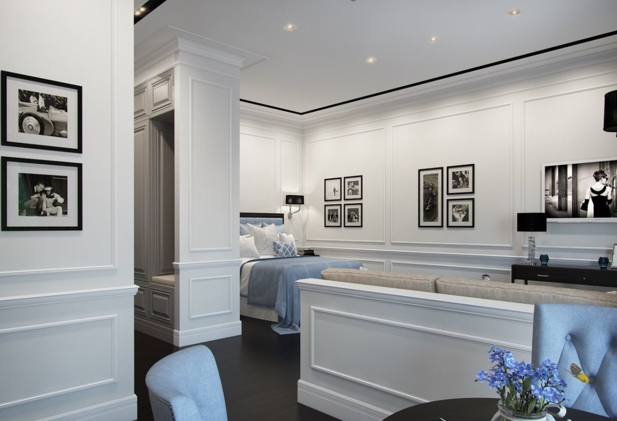 Декоративная штукатурка с молдингами