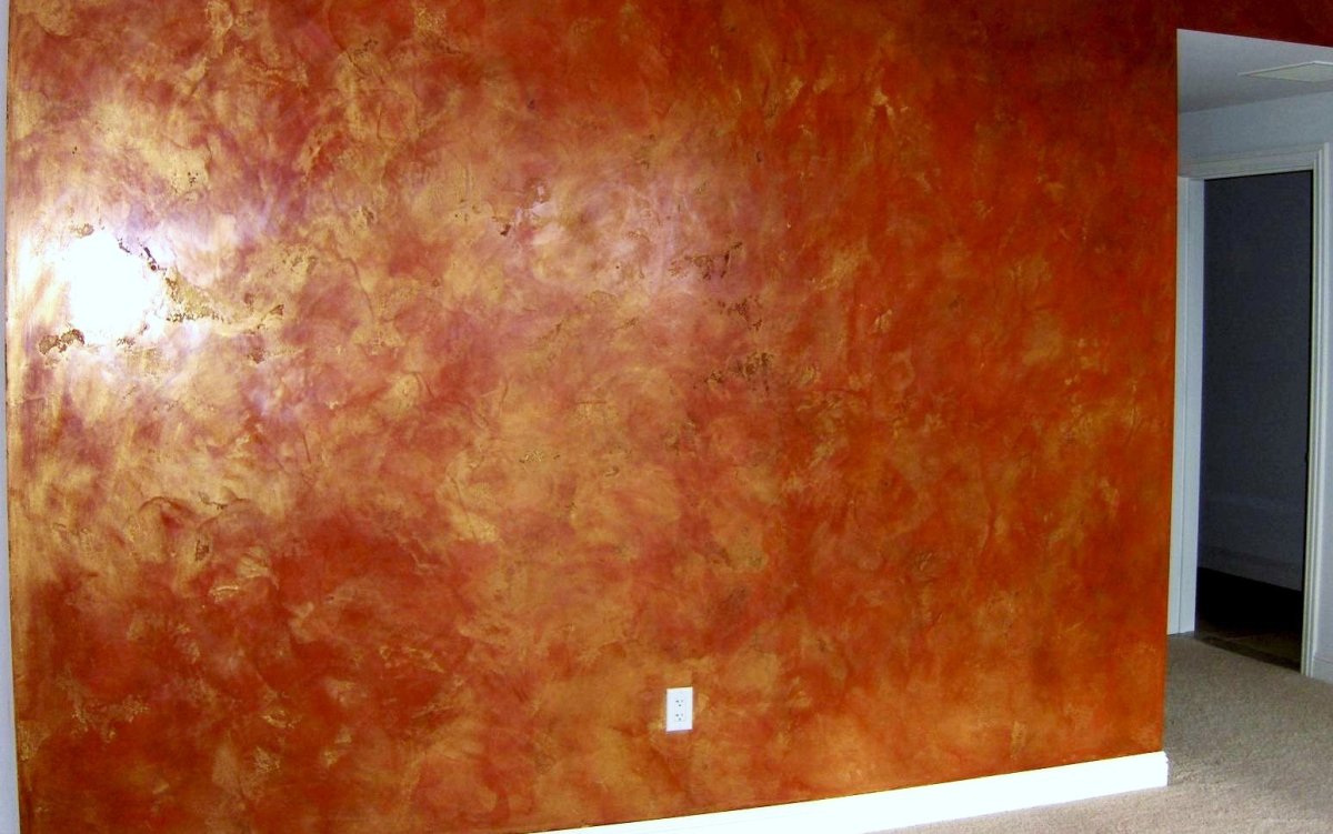 Венецианская штукатурка под мрамор на кухне