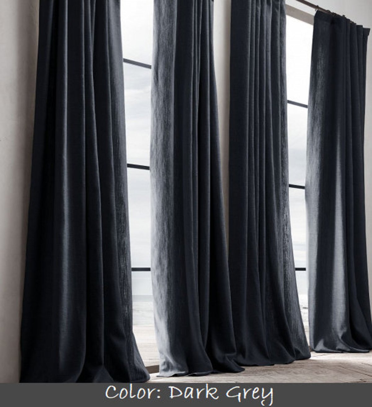 Комплект штор «Арьен», размер 190х270 см-2 шт, цвет чёрный