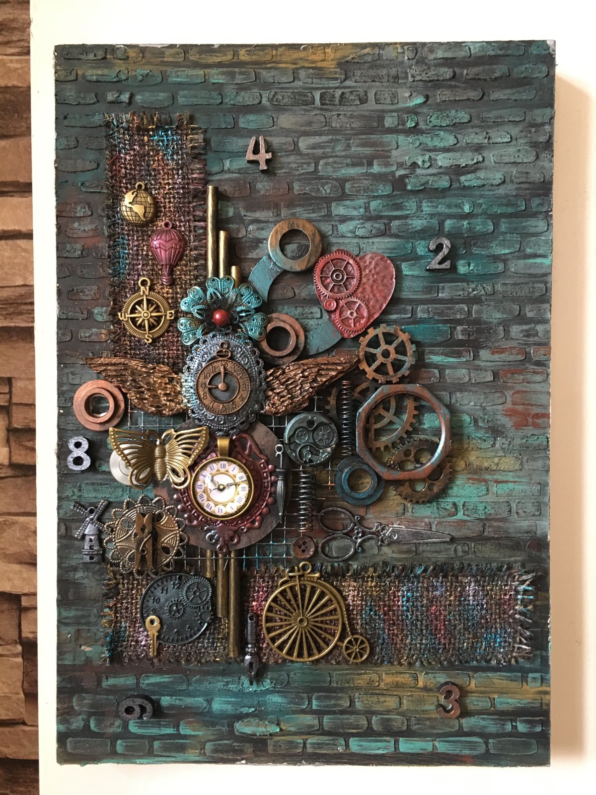 Панно на стену технике Ассамбляж