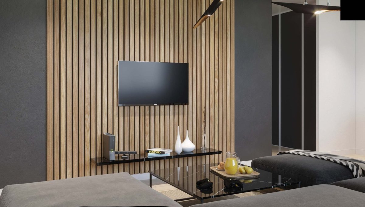 Шпонированные панели Topperfo Micro Ulme Stone Edition Acoustic Wood Panel