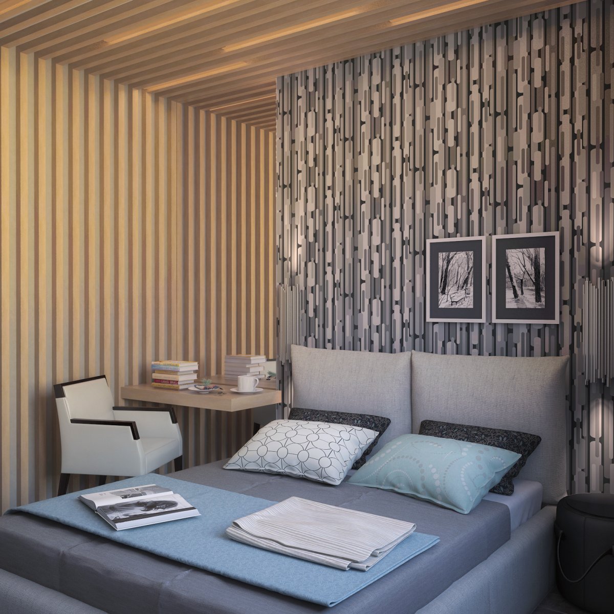 Деревянные планки в интерьере