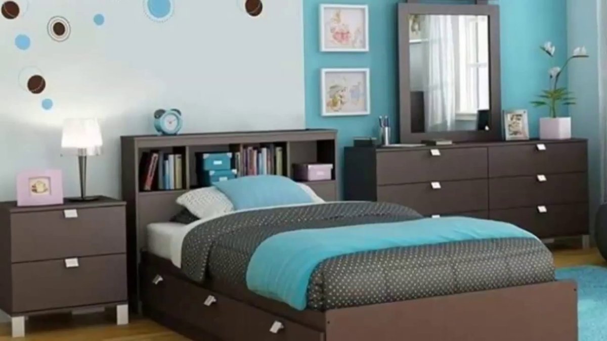 Комната для девочки в бирюзовом цвете