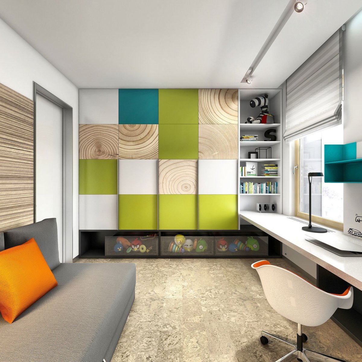 Осенний интерьер спальни