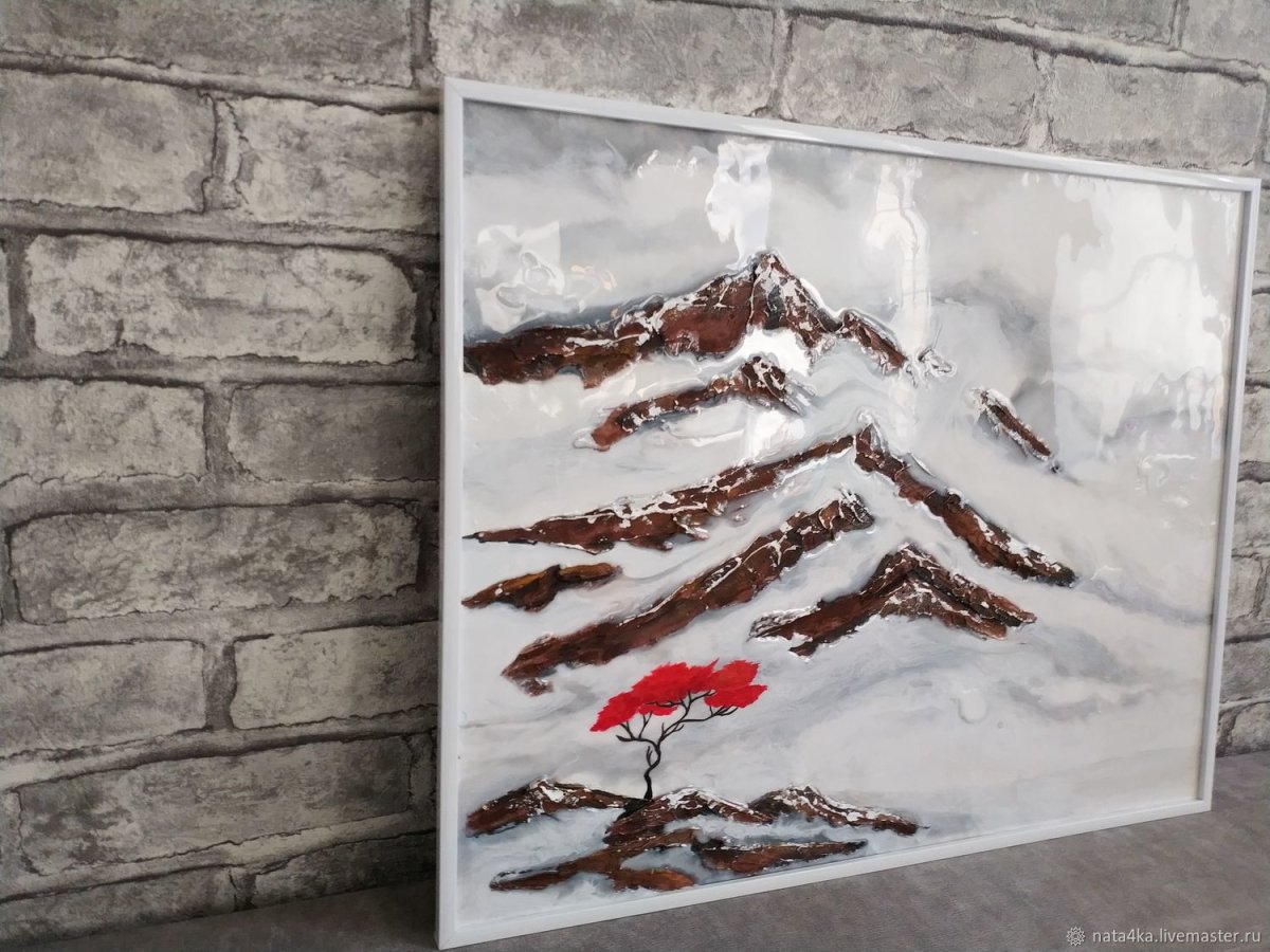 Картина из эпоксидной смолы серая