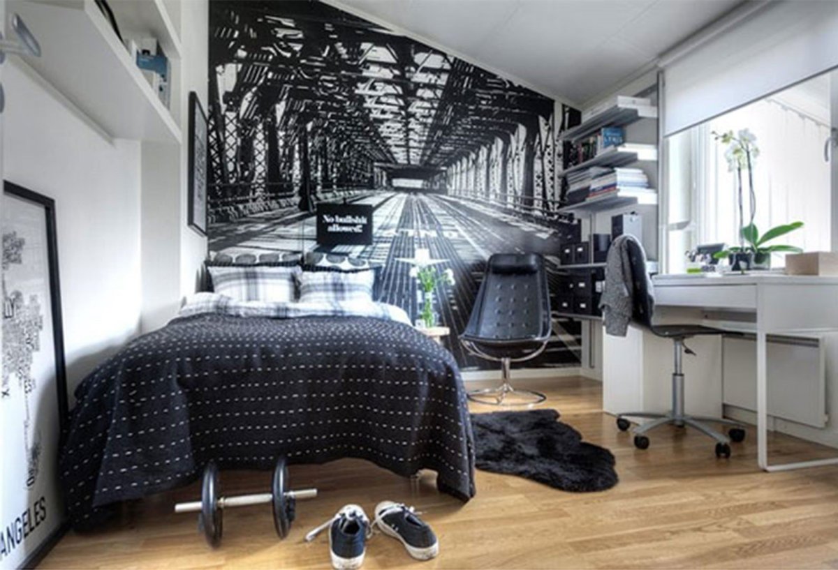 Красно черная комната для подростка