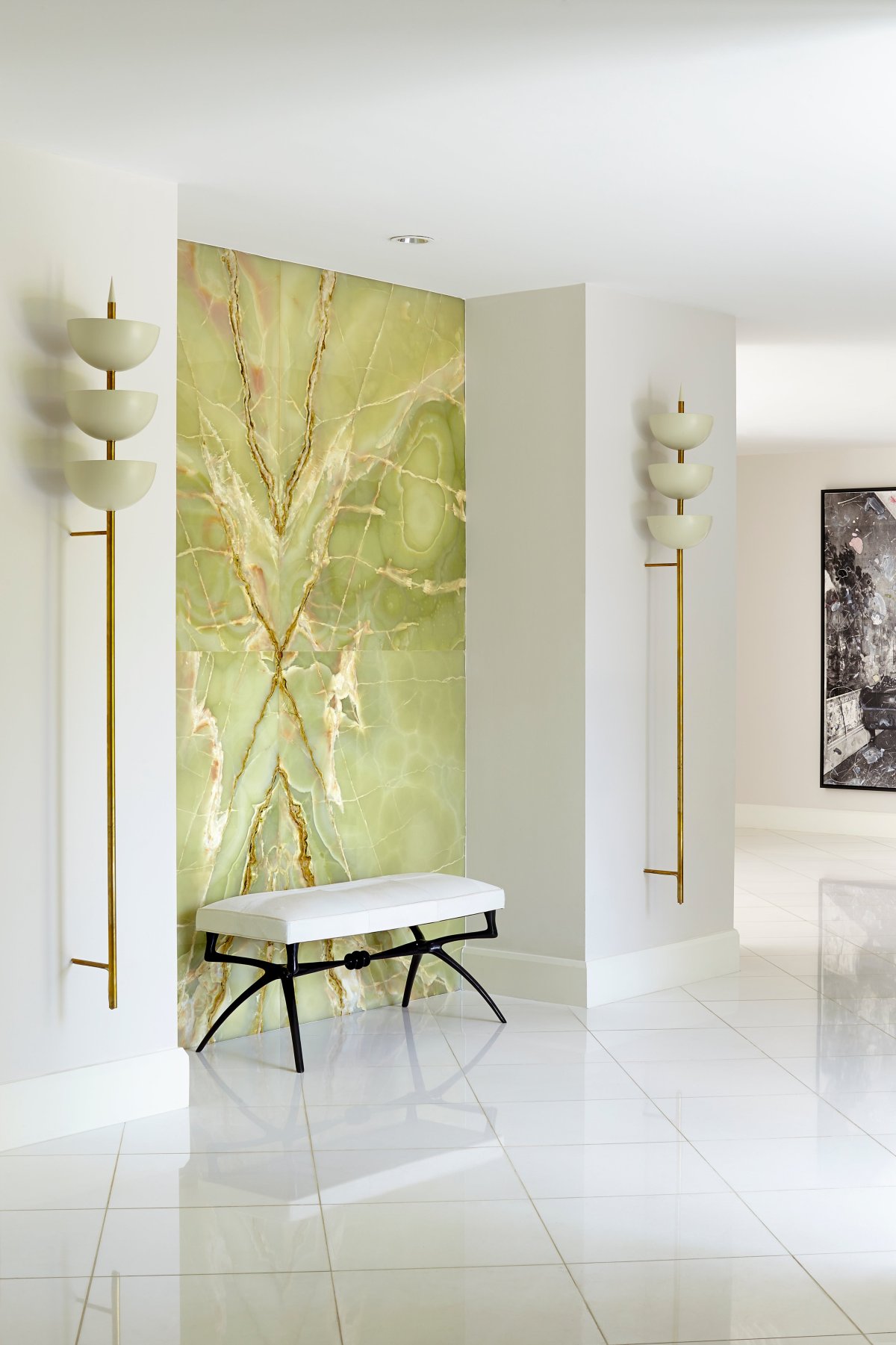 Оникс панно в интерьере