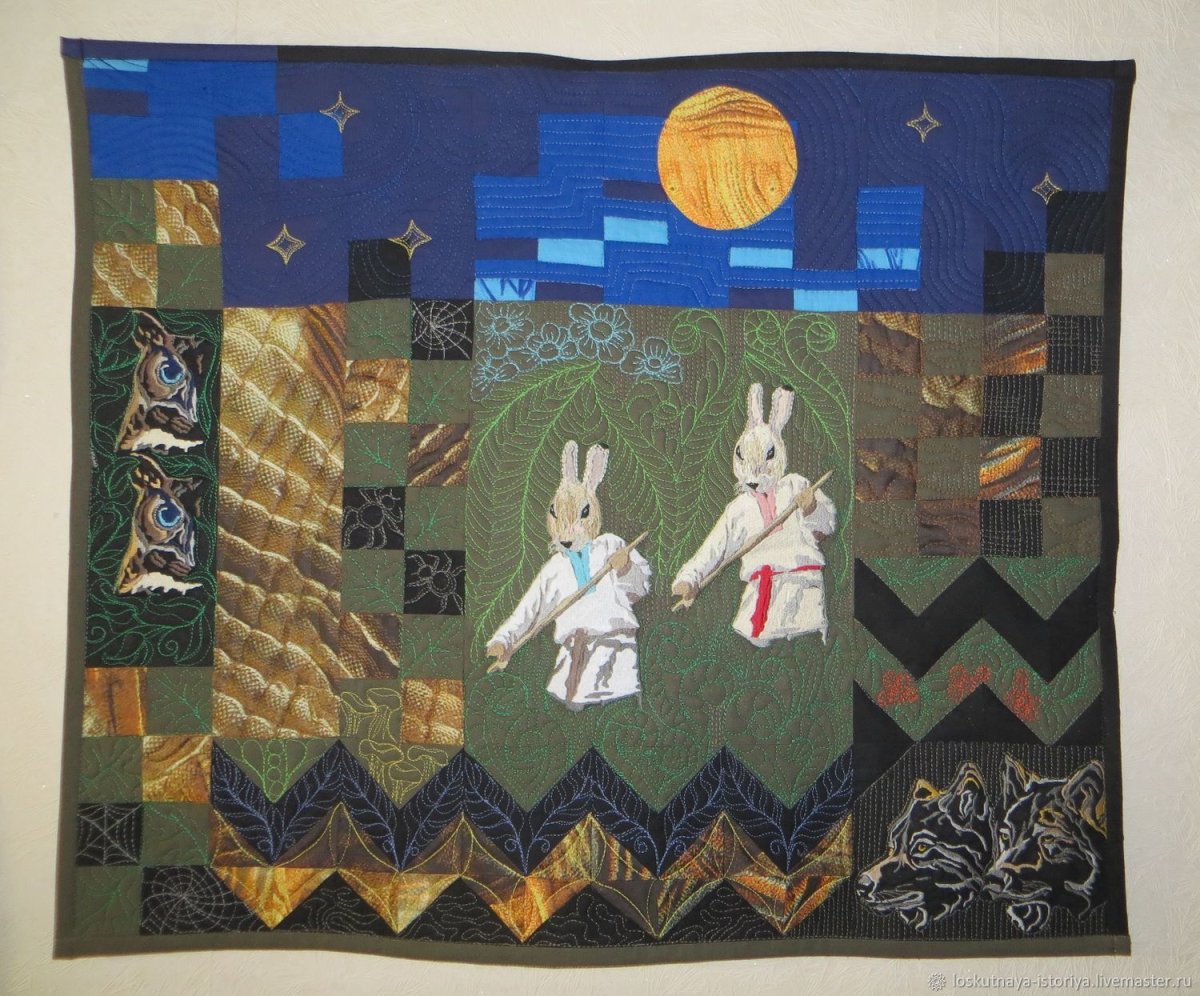 Панно в стиле пэчворк на стену