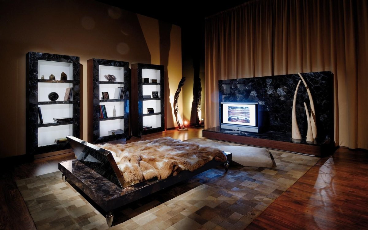 Каменные слэбы в интерьере квартиры