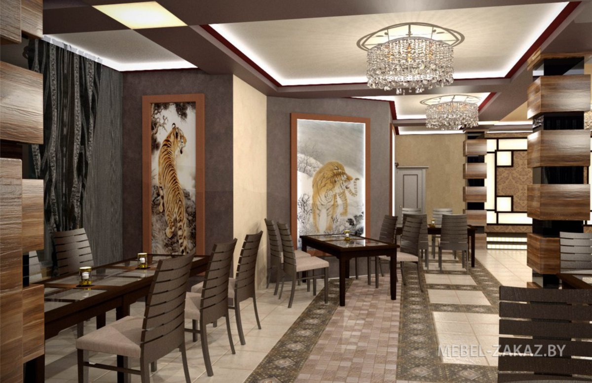 Кафе отделка деревом