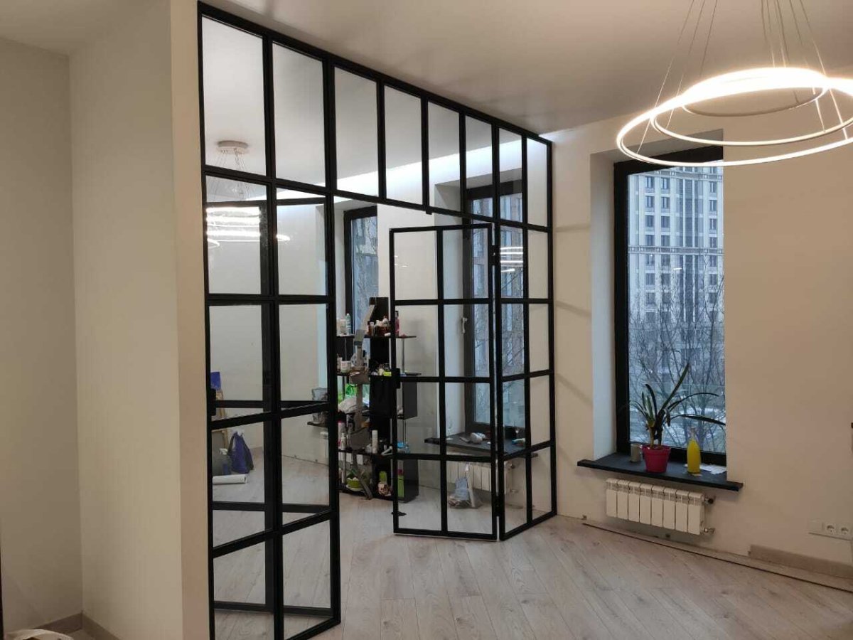 Перегородки лофт с фрамугой