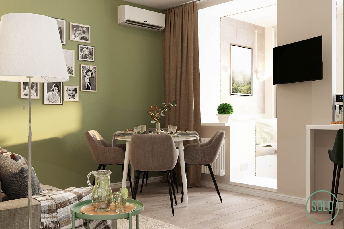 Оливковый цвет в интерьере