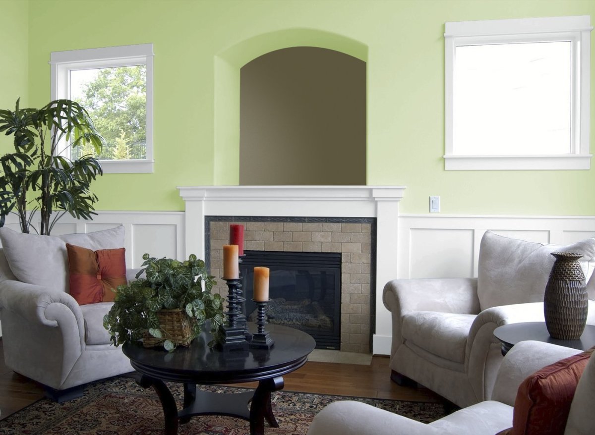 Фисташковый в интерьере