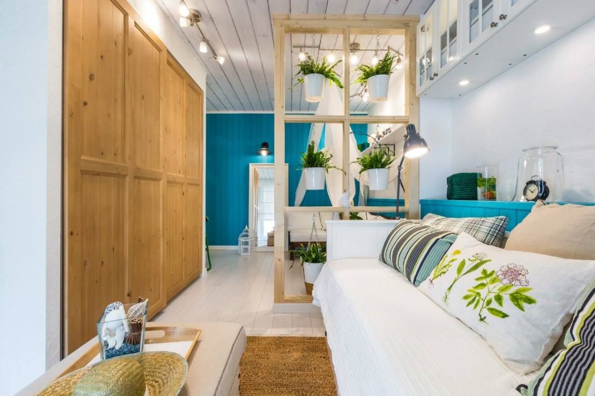 Зонирование узкой комнаты