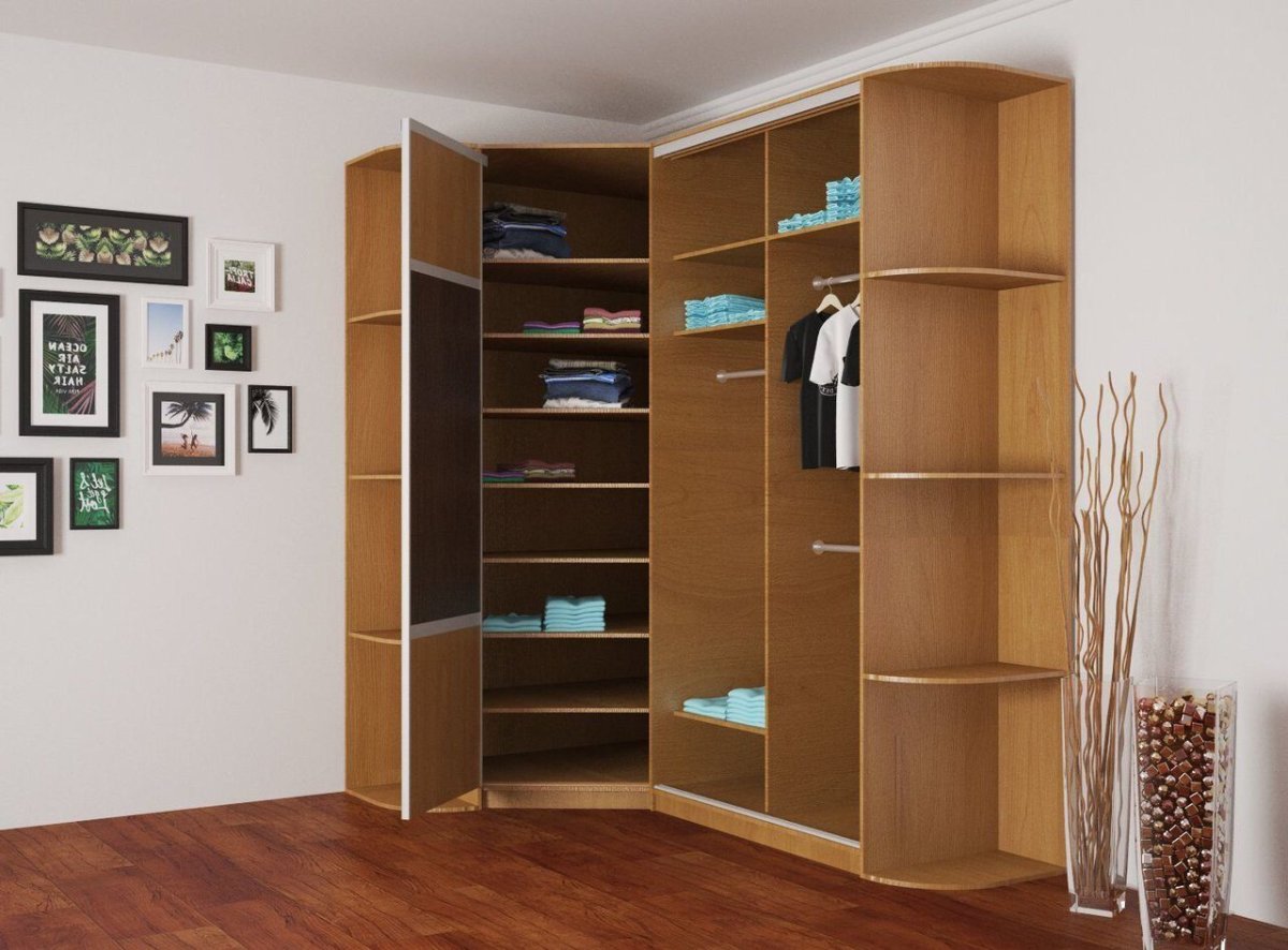 Угловой письменный стол с полками и шкафчиками