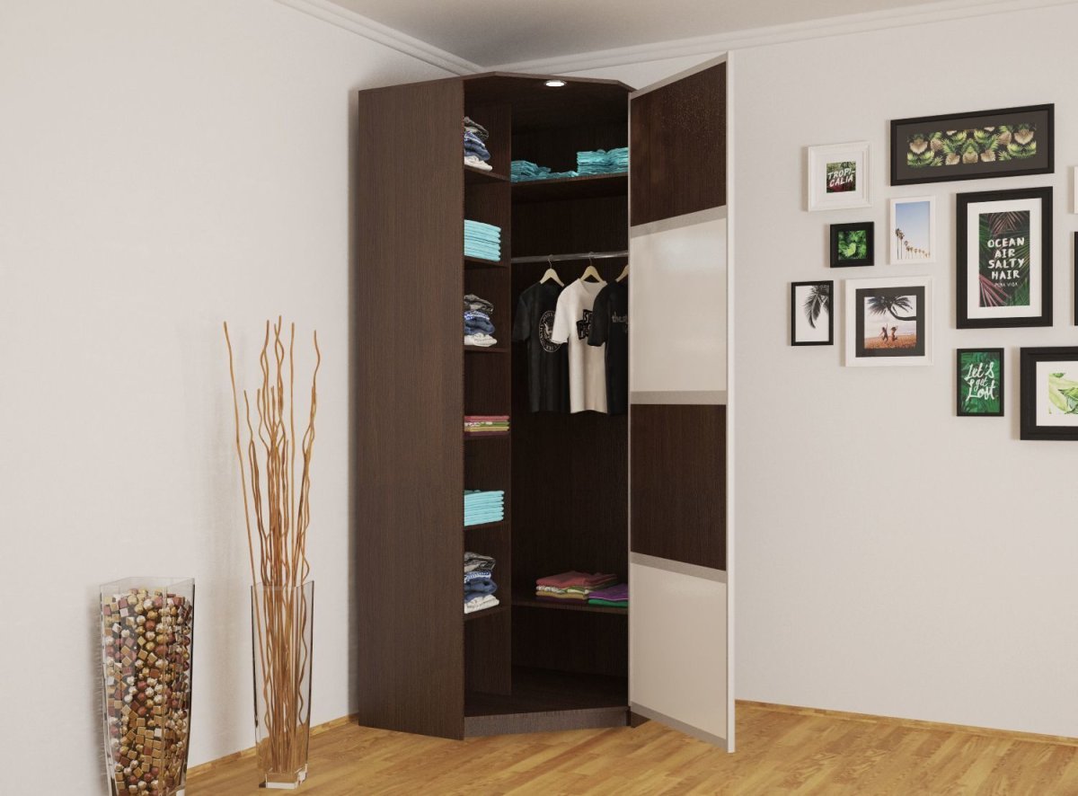 Угловой шкаф купе со столом