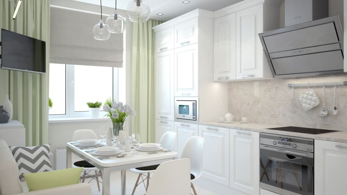 Кухня в постельный тоназ