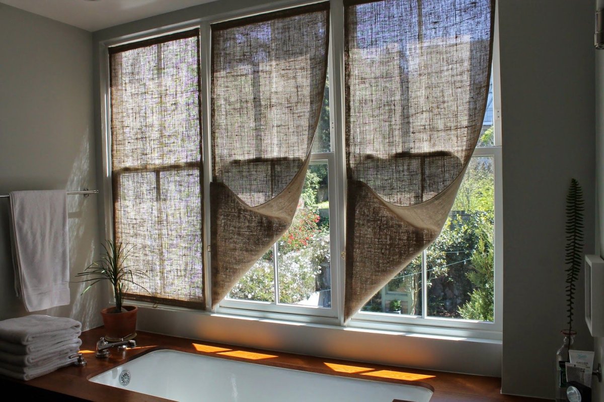 Занавески из Мешковины для беседки