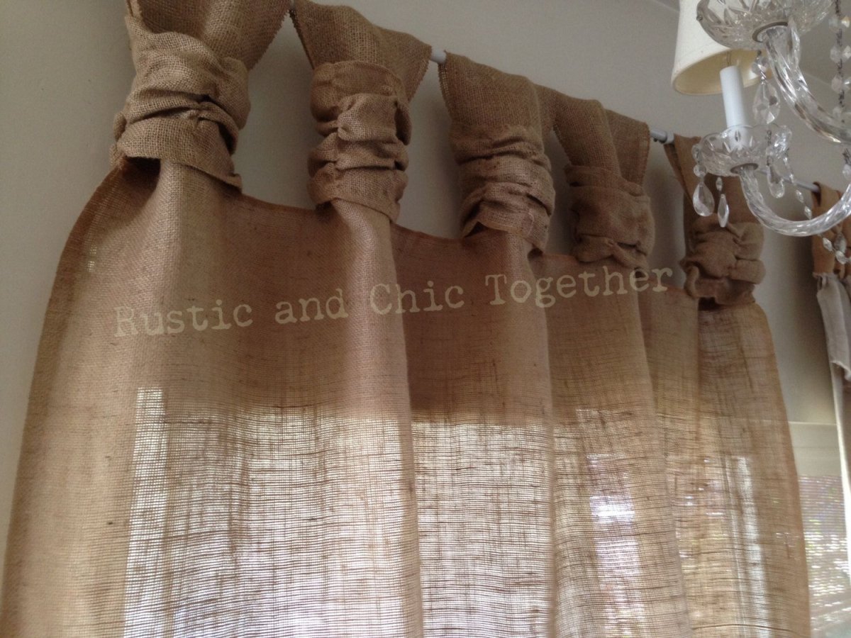 Шторы в баню из Мешковины