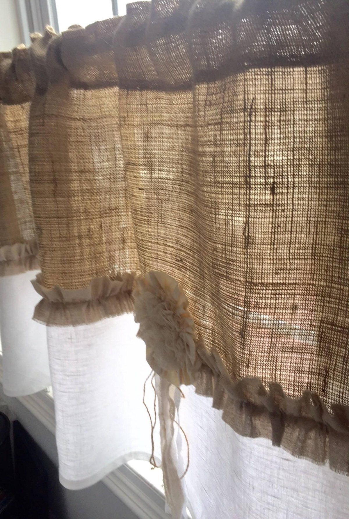 Кухонные шторы из Мешковины