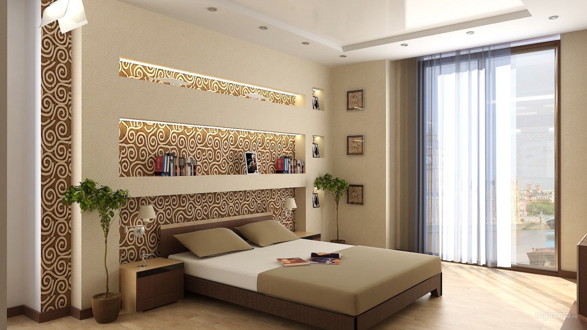 Бордюр на обои под потолком