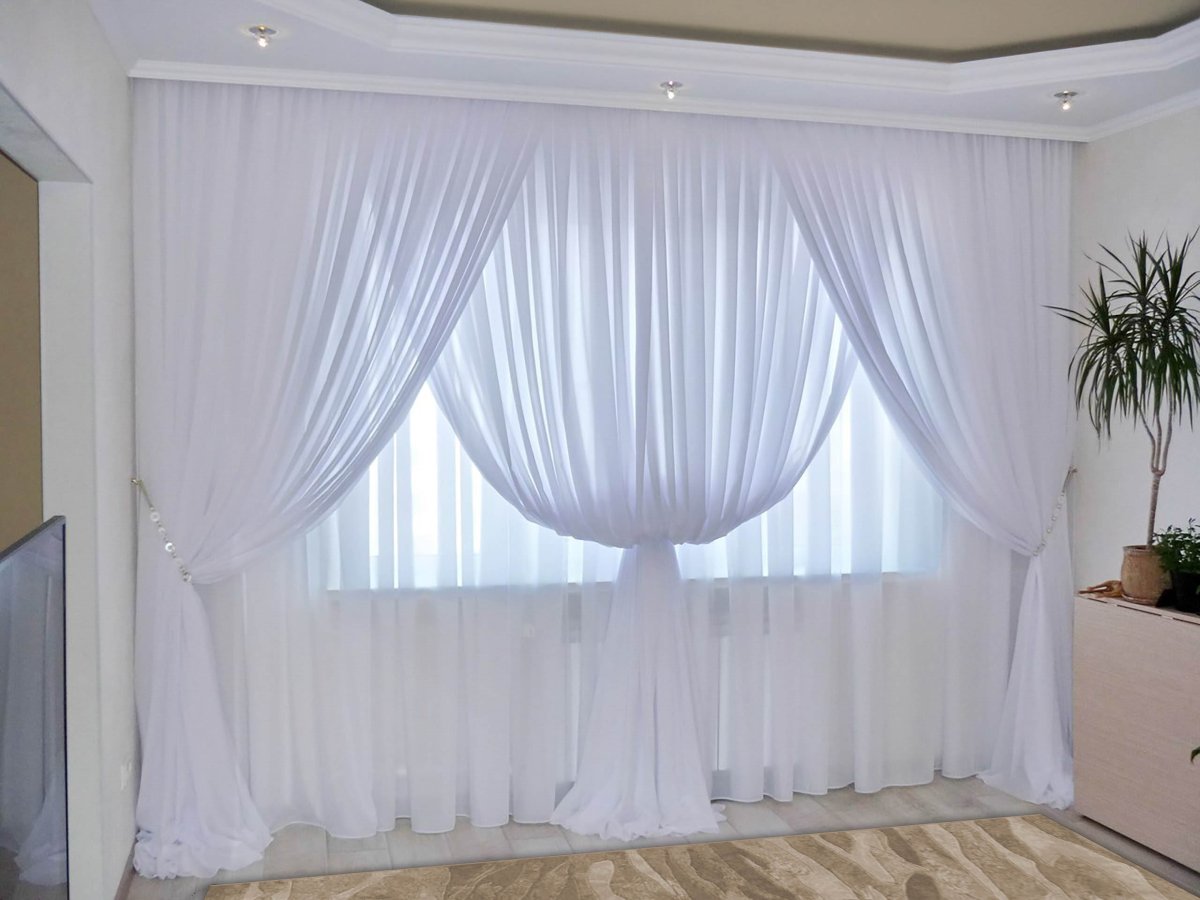 Тюль бежевая