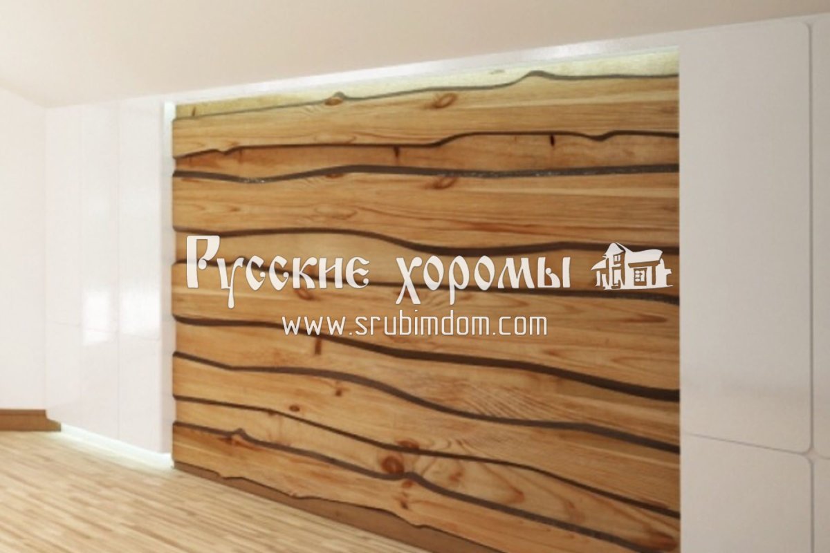 Стена из обрезков доски