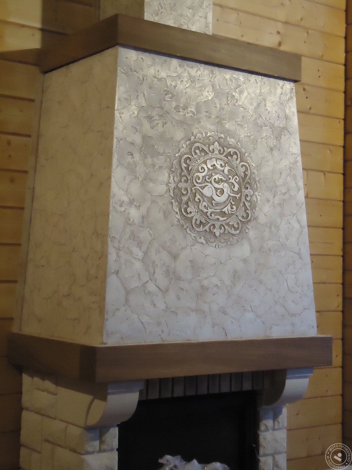 Отделка печи декоративной штукатуркой