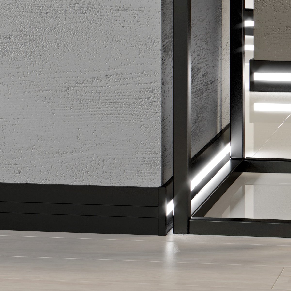 Плинтус алюминиевый темный Беркли 70х15