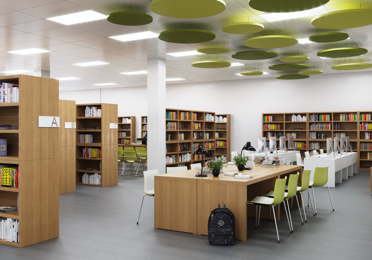Интерьер школьной библиотеки