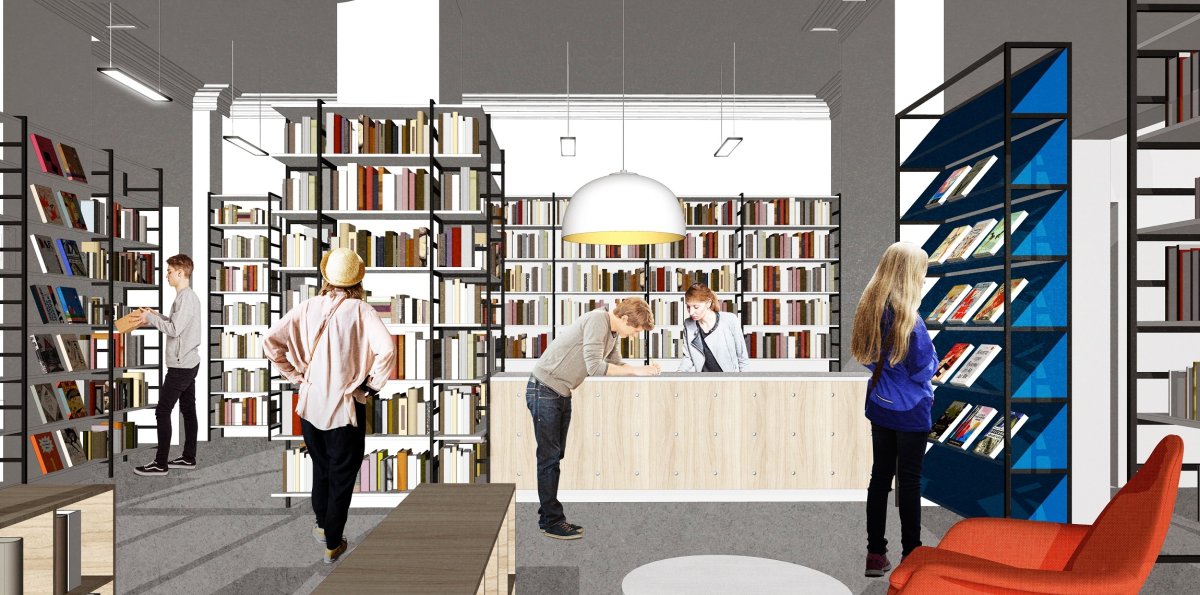 Интерьер современной детской библиотеки