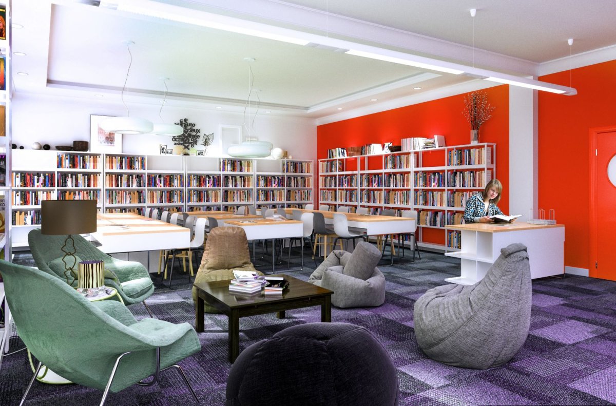 Интерьер современной библиотеки