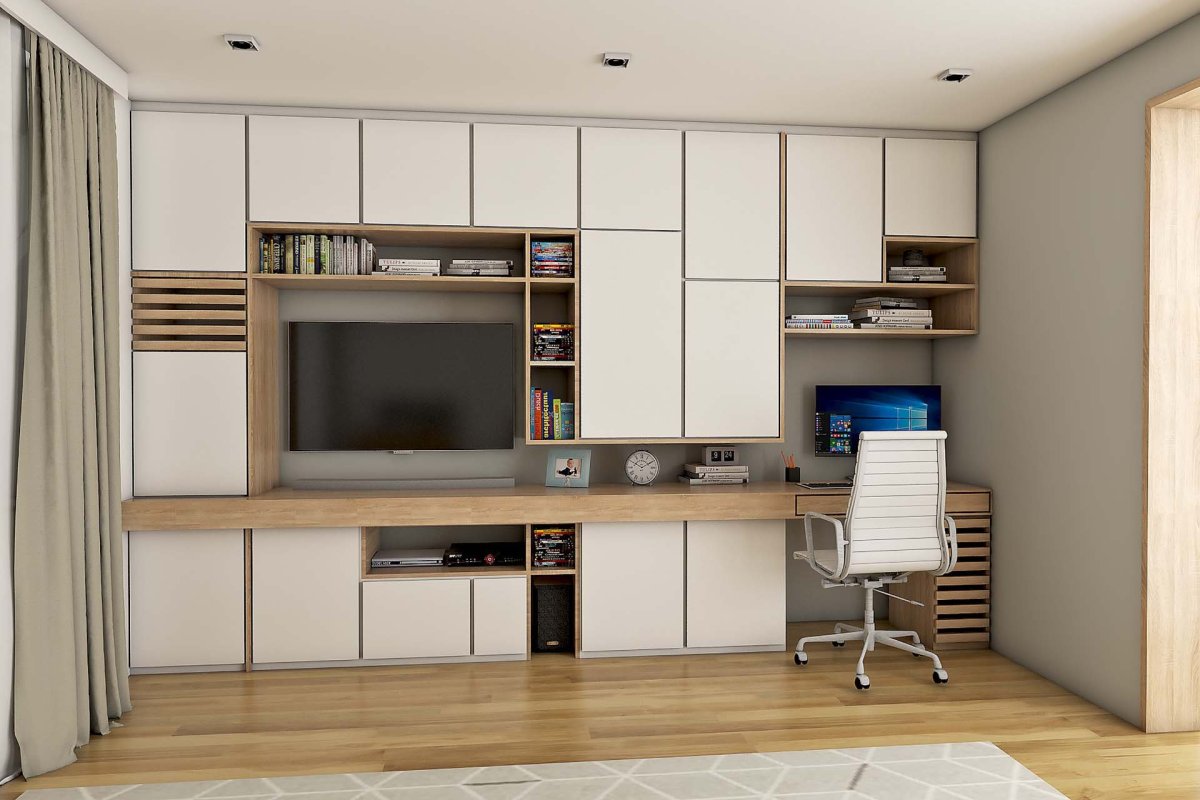 Комната со шкафом на рабочий стол