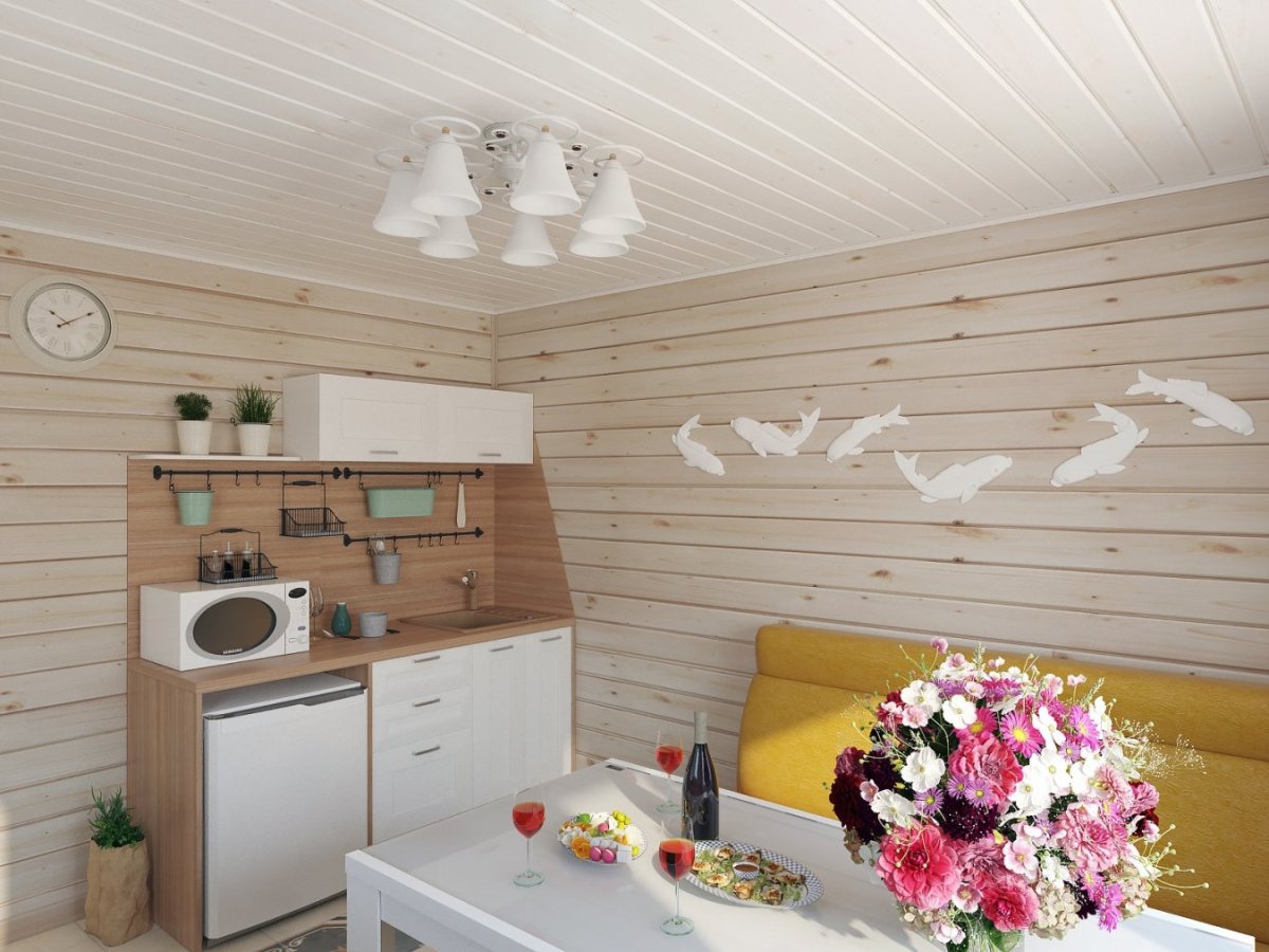 Отделка потолка фанерой