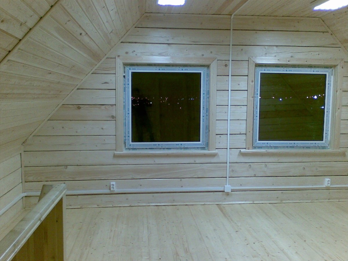 Отделка имитацией бруса внутри