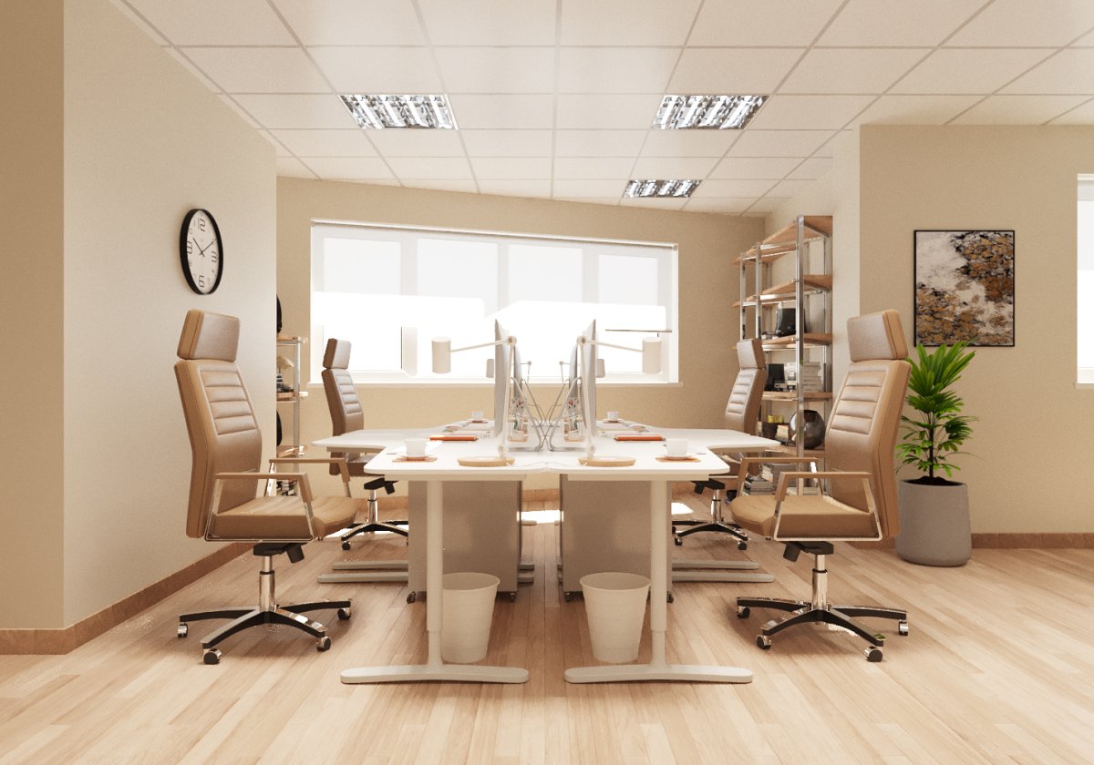 Кабинет в бежевых тонах